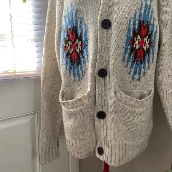 Obey Propaganda women cream wool blend long sleeves  cardigan. Size S. Used. - Picture 3 of 9